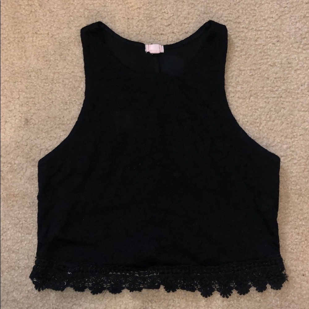 Black Lace Crop Top